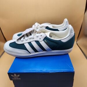 Adidas Samba OG Shoes Mens Size 7.5 White Green Originals‎ Sneakers Retro JI3205